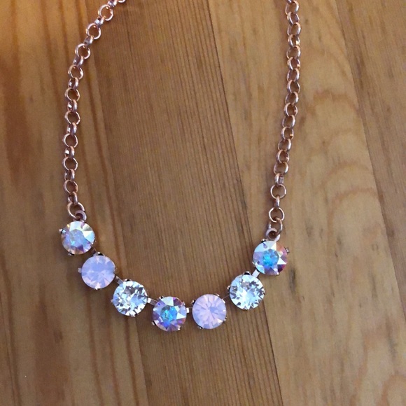 Aurora Borealis + Pink Opal Crystal Necklace - Picture 2 of 11